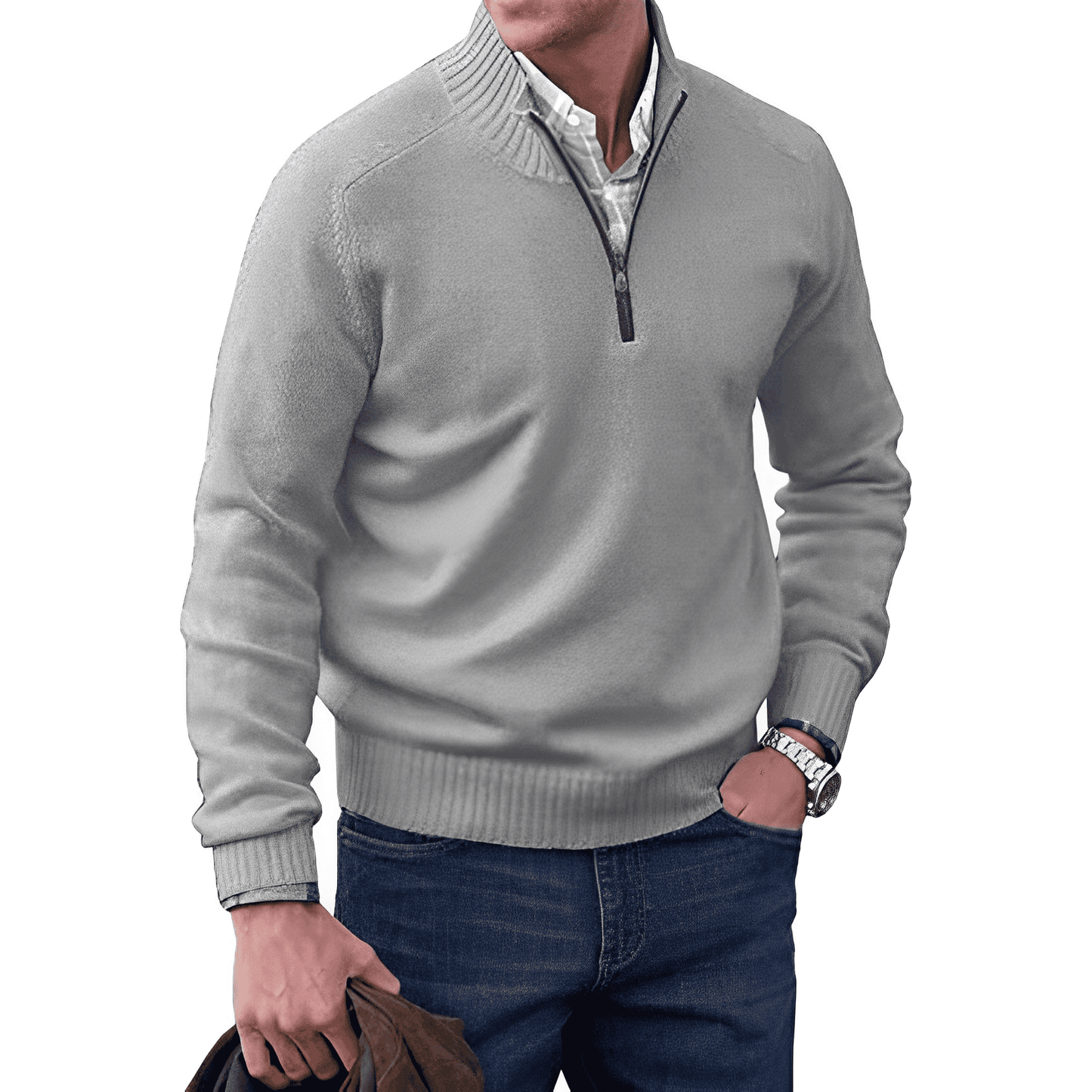 Rick™ - Maglione in cashmere con zip