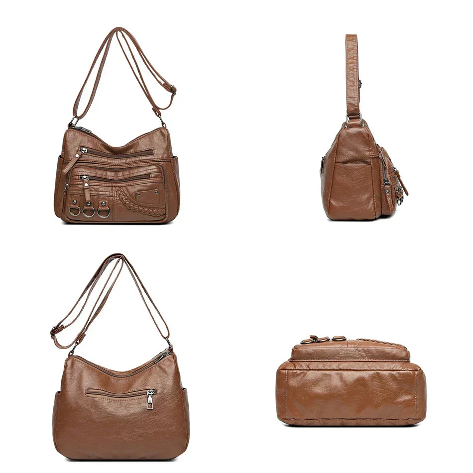 Claudia® | Borsa morbida con zip dal fascino vintage