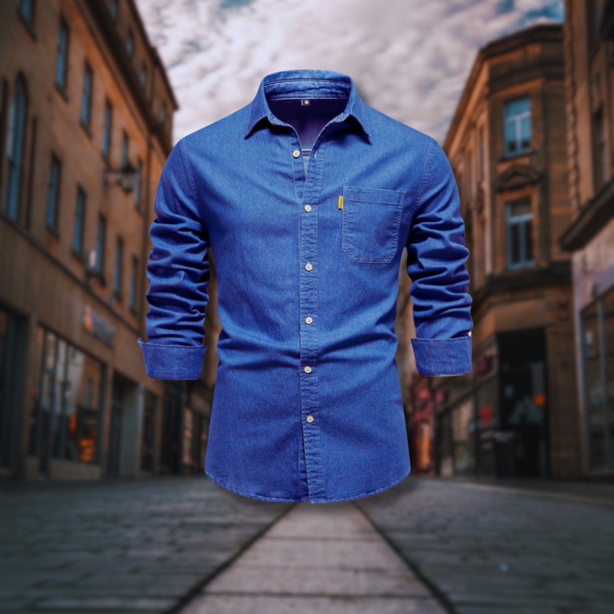 Victor™ | Camicia in Denim Elegante con Vestibilità Slim